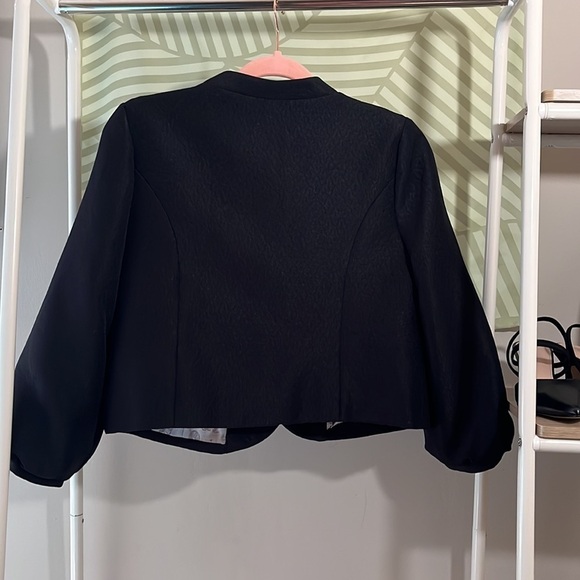 Erin Fetherston Black Puff Sleeve Blazer Jacket Womens M Formal Event Coquette - Picture 2 of 7